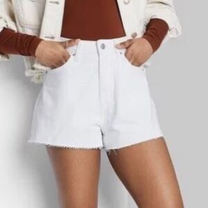 Wild Fable High-Rise EasyRigid Cutoff Jean Shorts Womens Size 00 Pockets White